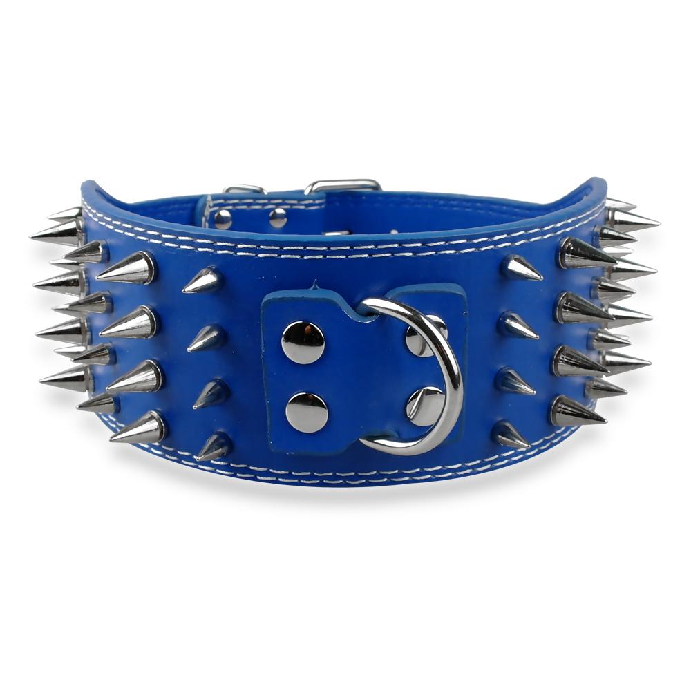 Dog Collars Neck circumference 50-55cm 3 inch Wide Spikes Studded Leather Pet Dog Collar for Large Breeds Pitbull Doberman H250219
