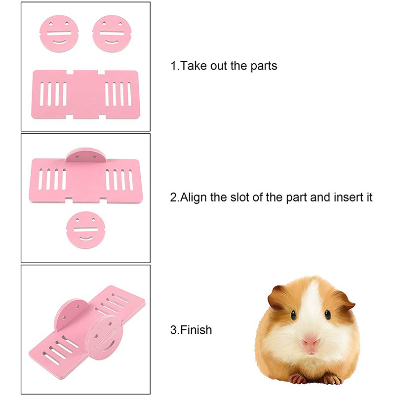 Hamster Toys Wooden Rainbow Bridge Seesaw Swing Toys Small Animal Activity Climb Toy DIY Hamster Cage Accessories