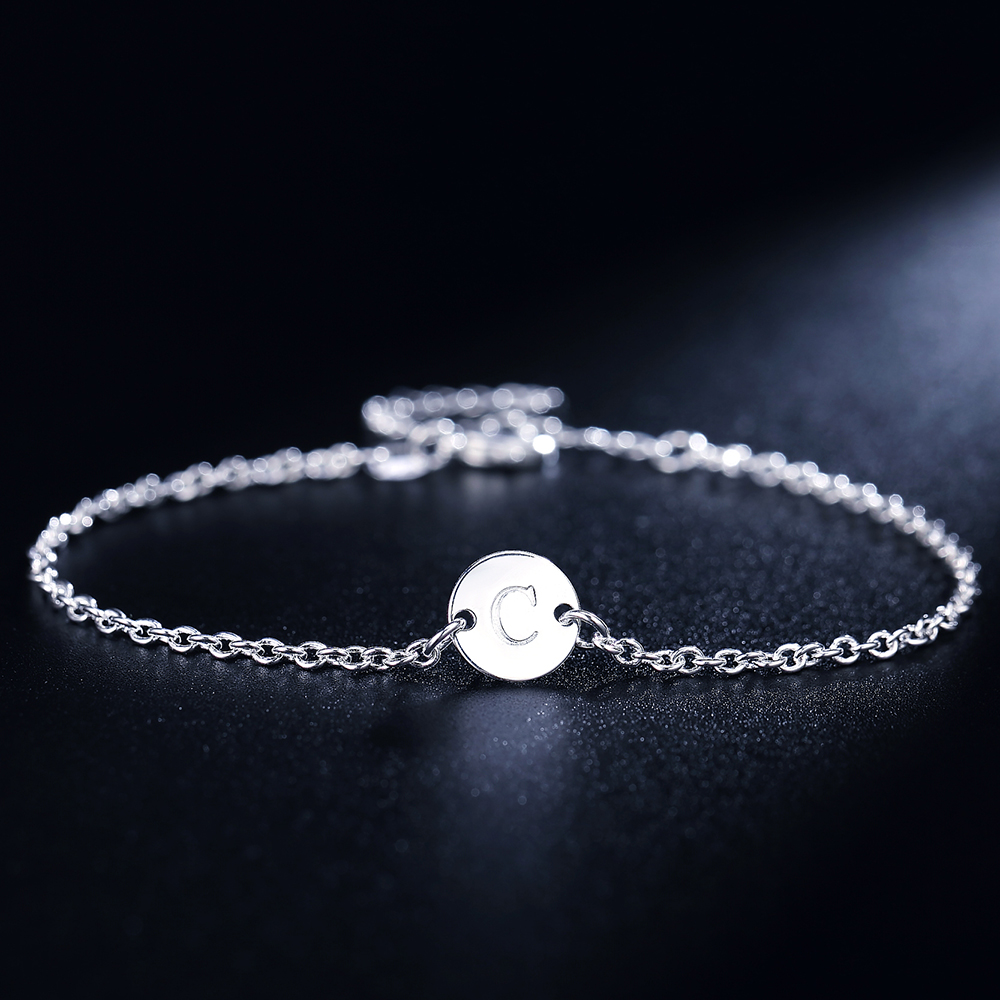 New 925 Sterling Silver Bracelet 26 Letters Exquisite Bracelet For Woman Charm Jewelry Wedding Gift