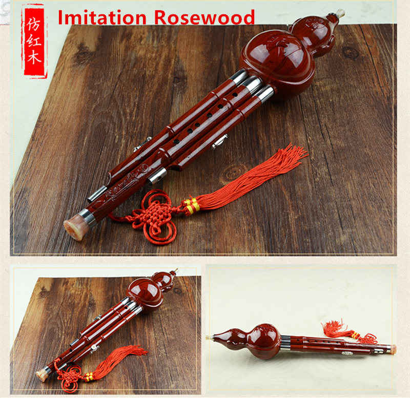 High Quality Chinese Hulusi Gourd Cucurbit Flute C/Bb Traditional Ethnic Chinese Music Instrument With Case Easy to Learn