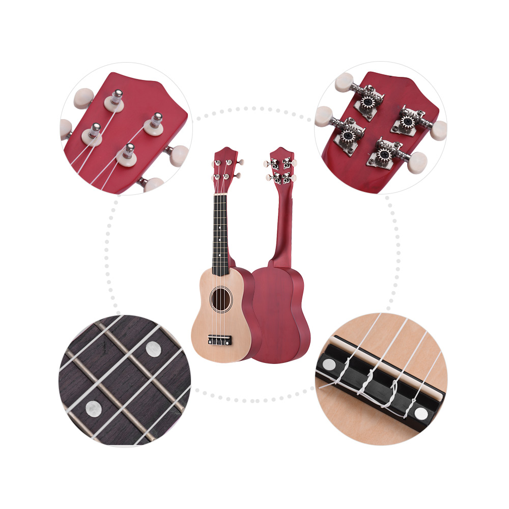 21" Ukulele Set Colored Acoustic Soprano Ukulele Ukelele Kit Basswood Guitar mini guitar accessories Musical Instruments