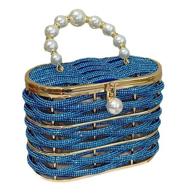 Womens Vintage Beaded Rhinestone Embroidery Clutch Sequin Crossbody Bag Evening Handbag for Bridal Wedding Party Prom designer bag fashion bucket bag