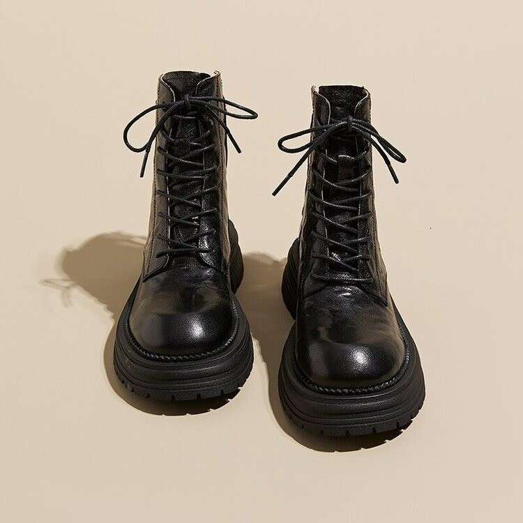 Gu Yun | Maillard Handheld Brown Thick Bottom Martin For Women's 2024 Autumn/Winter New Short Boots
