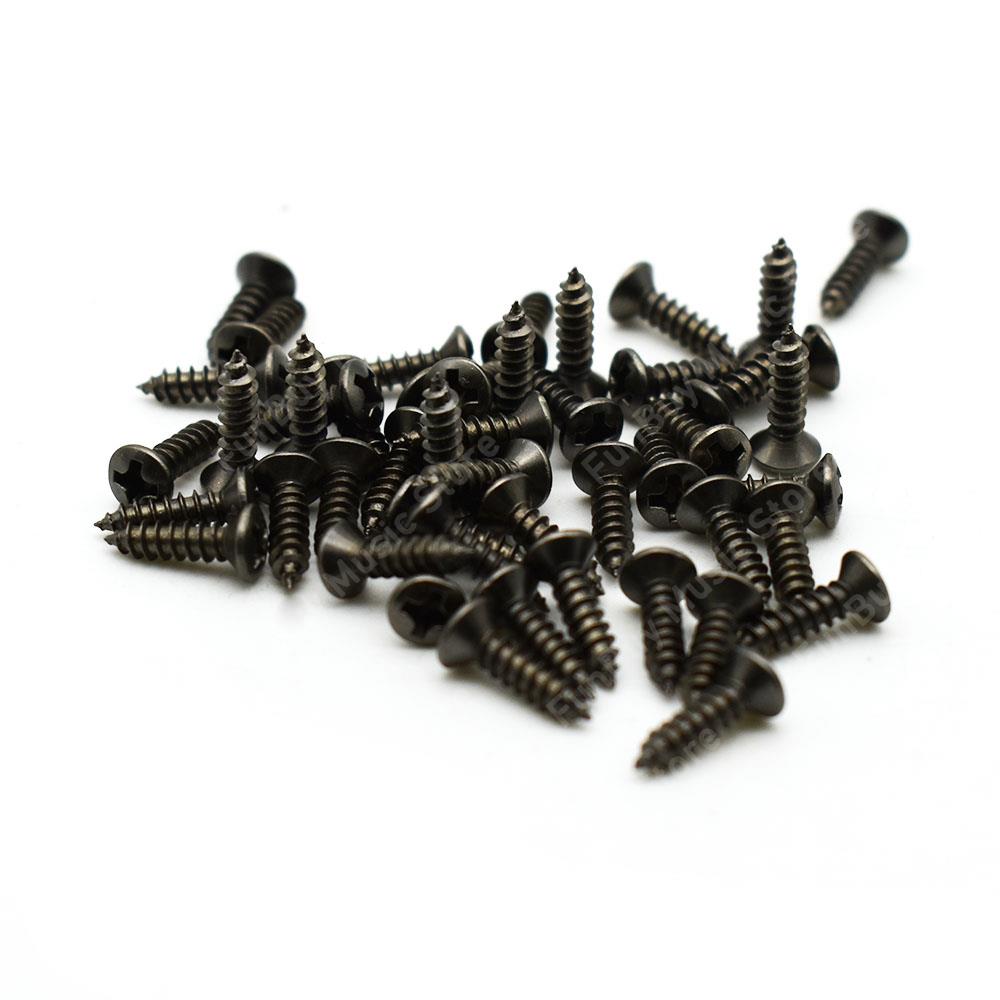 50pcs 3*12mm Guitar Bass Pickguard Mounting Screws for ST TL LP SG Electric Guitarra Gold/Black/Silver/Gun Color