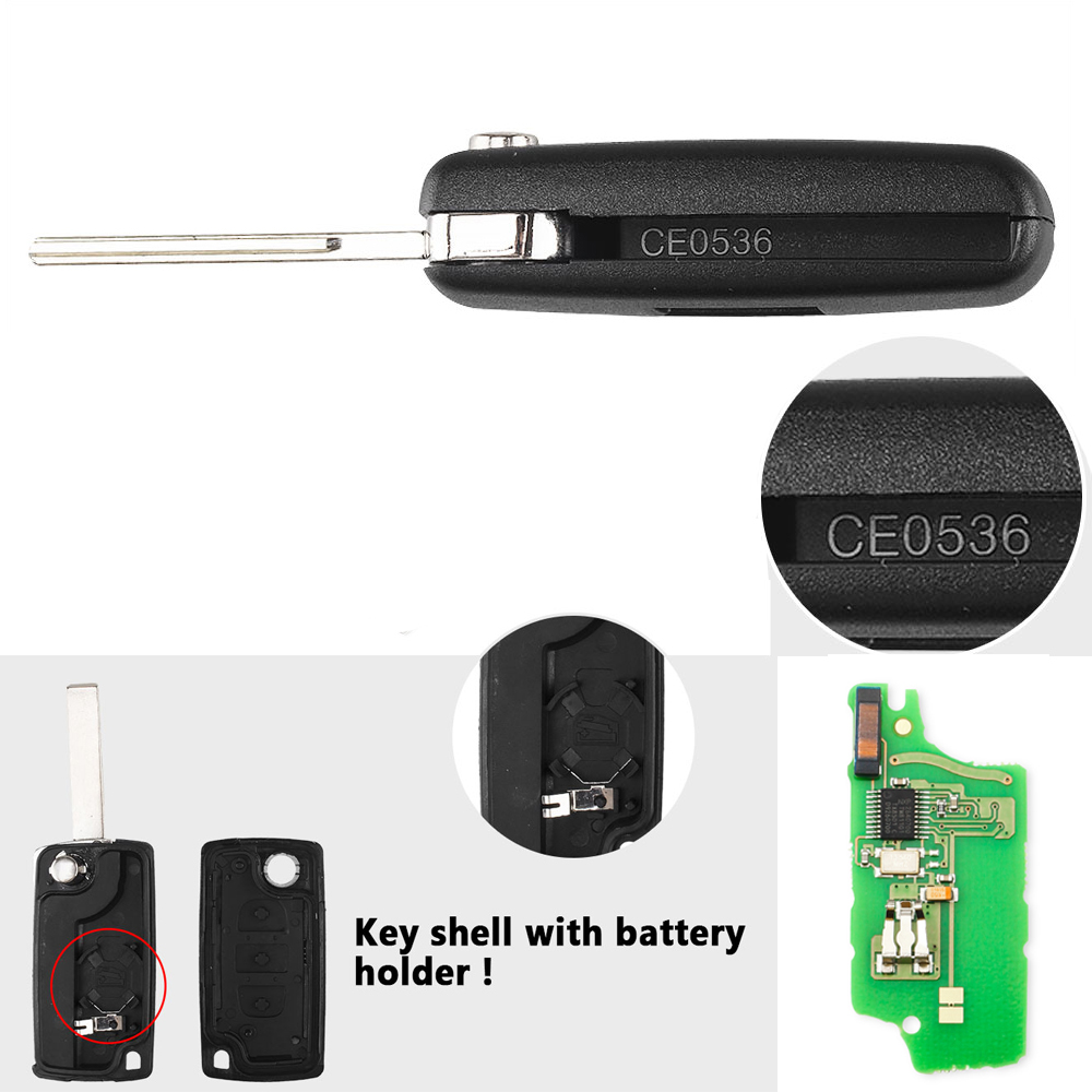 KEYYOU 2/3 Buttons Filp Remote Car new Key 2025 433MHz For Citroen C1 C2 C3 C4 C5 Berlingo Picasso For Peugeot 207 307 ID46 CE0536 CE0523