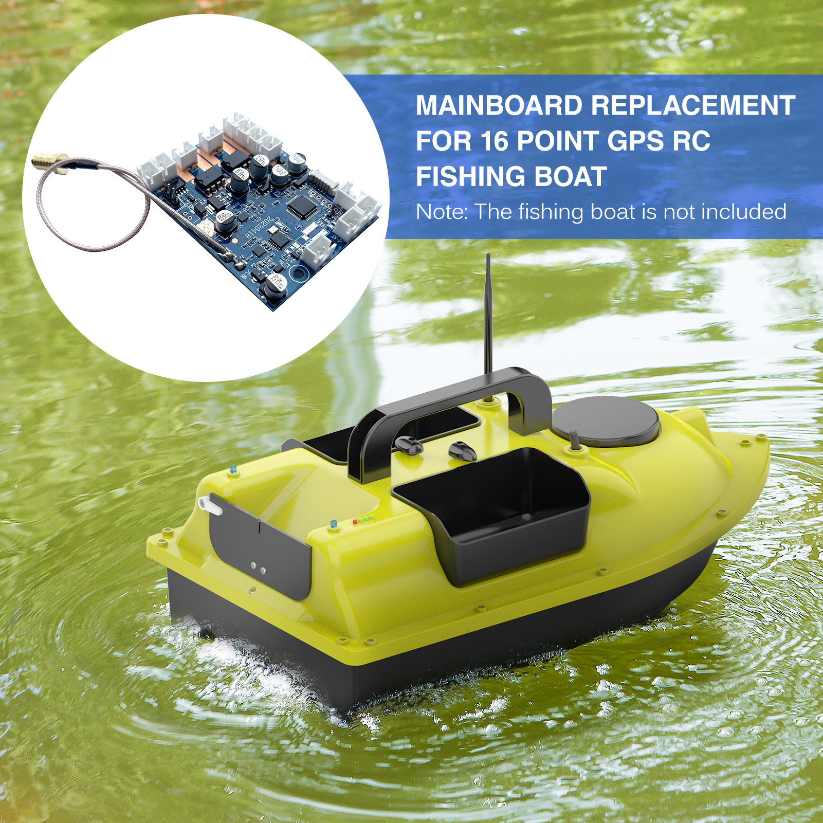 D18E GPS Fishing Bait Boat with 3 Bait Containers Automatic Bait Boat with 500M Remote Range 10000mAh Fishing Feeder Fish Finder