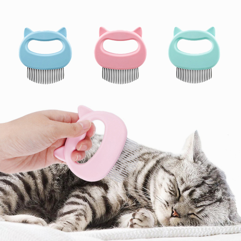 Pet Massage Brush Shell Shaped Handle Pet Grooming Massage Tool To Remove Loose Hairs Only For Cats