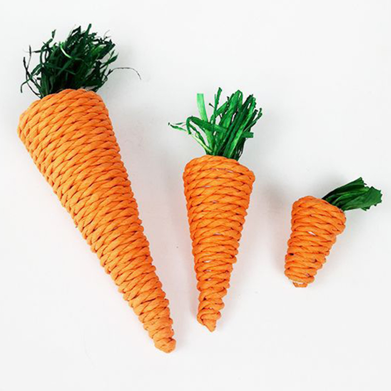 Hamster Rabbit Chew Toy Bite Grind Teeth Corn Carrot Woven Balls Tooth Cleaning