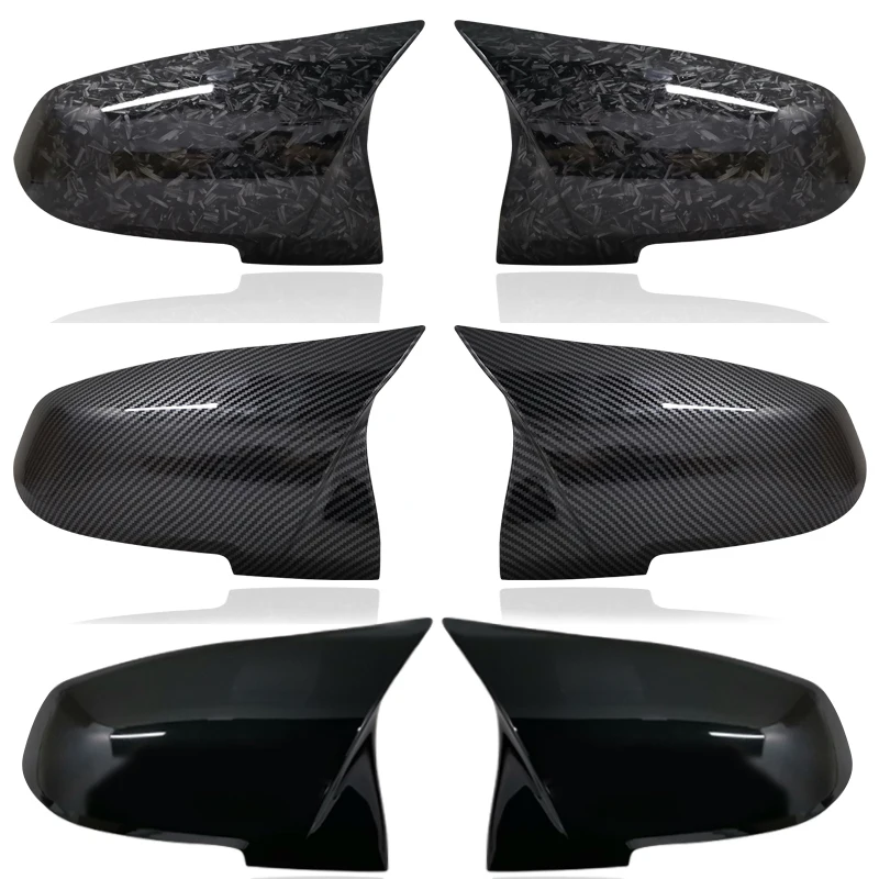 1Pair new Side Rearview Wing Mirror Cover Caps For 1 2 3 4 Series F20 2025 F30 F31 F32 F34 F36 E84 2014 -2018 ABS Gloss Black