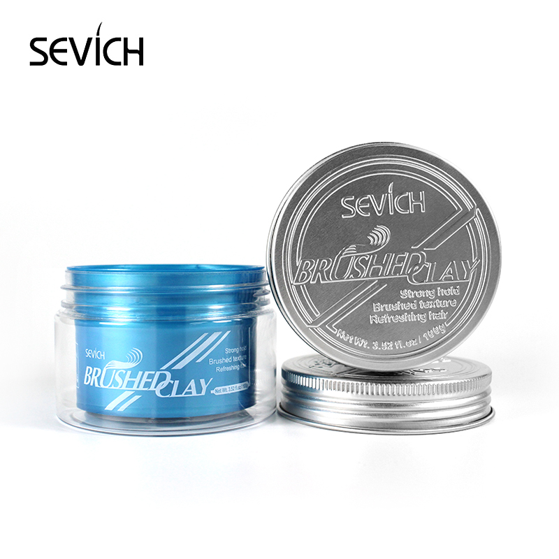 Sevich 100g Hair Brushed Clay For Men Strong Hold Hairstyle Finished Hair Styling Clay Mud Hair Cream Refreshing Hair Wax