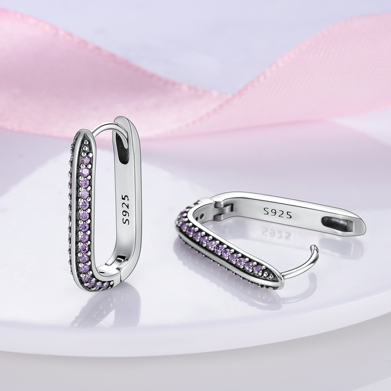 925 Silver Symmetric Hoop Earrings For Woman Exquisite Original Pendientes Jewelry Gift