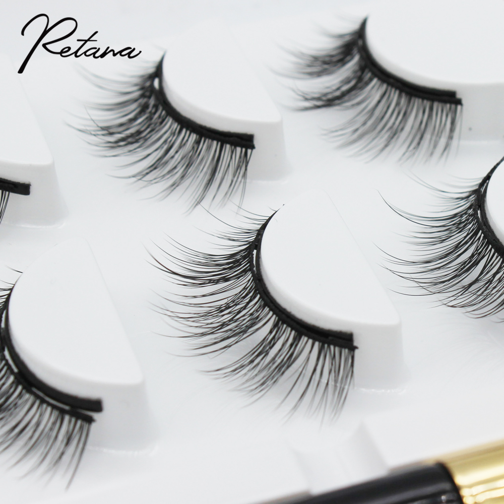 b D Magnetic false eyelashes Eyelashes magnetic liquid eyeliner waterproof durable tweezer set hand eyelash makeup tool