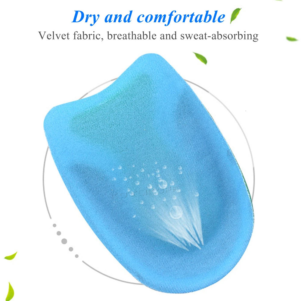 Silicone Gel Insoles For Heel Spur Plantar Fasciitis Insoles Shock Absorption Comfortable Shoe Insoles Gel Soft Heel Cup Insert 240329
