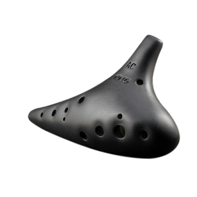 TNG Ocarina 12 Holes Black Pottery Porcelain Professional Alto Soprano C F Musical Instruments handmade Dolomite Ceramics Taiwan