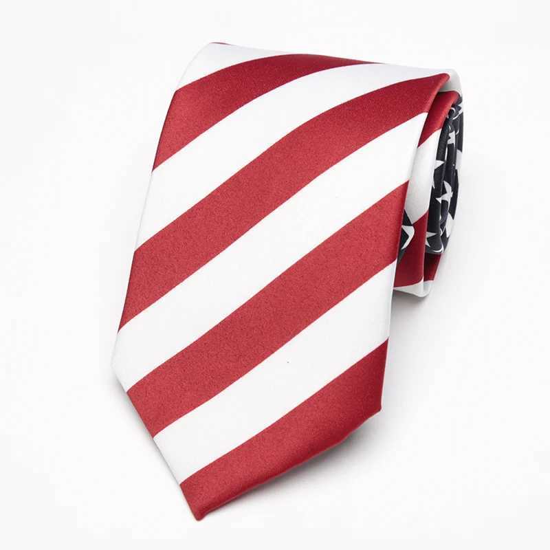 Fashion Classic Artificial Silk Star Striped American Flag Mens Necktie for Man Wedding Performance Tie for Busin Party TiesX241111