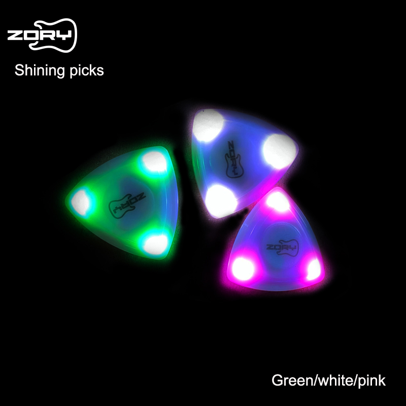 New Shining Patent Design Zory Picks Non-slip Guitar Picks Jazz Plectrum For Electric Acoustic Guitar Bass Folk Color Bling Pick