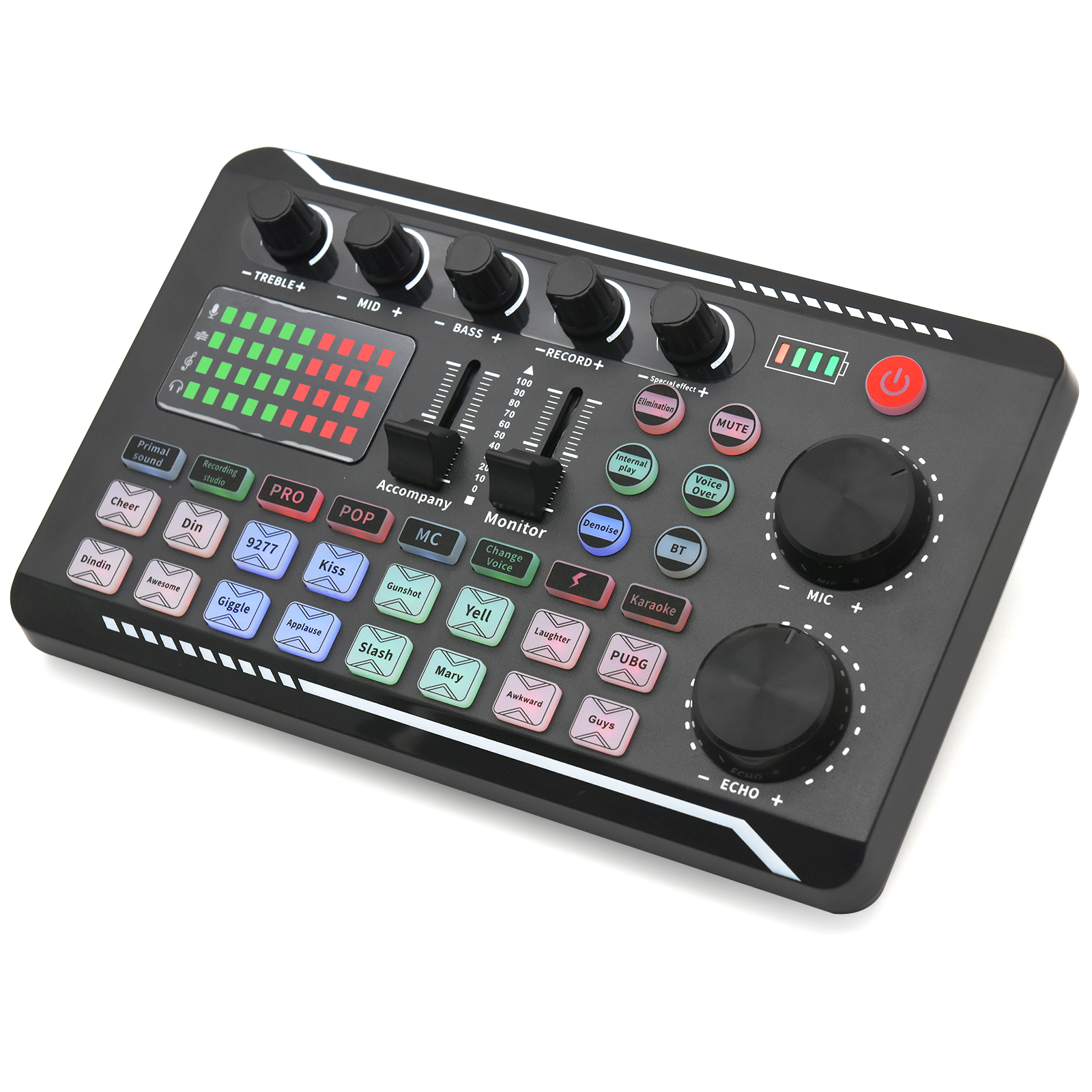 DJ Equipment Sound Card Console Studio Sound Card Cable Mixing Computer Live Voice Mixer F998 Sound Card Voice Changer Karaoke