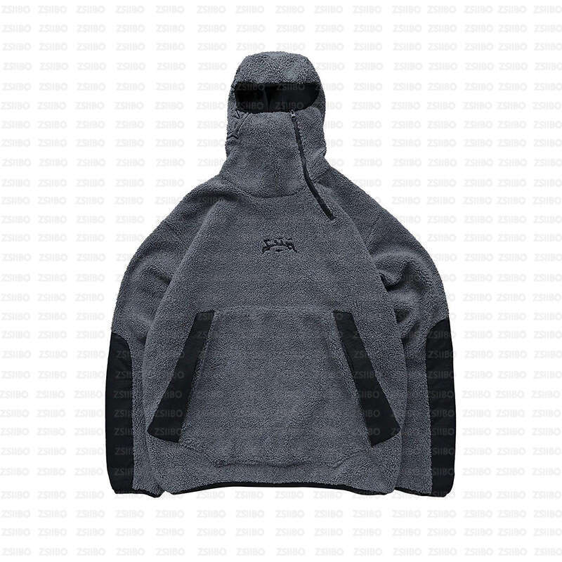 Casual Haruku Style Fashionable Loose Jacket Sherpa Splicing Zipper Sweatshirt Wholesale Trendy Men And Women