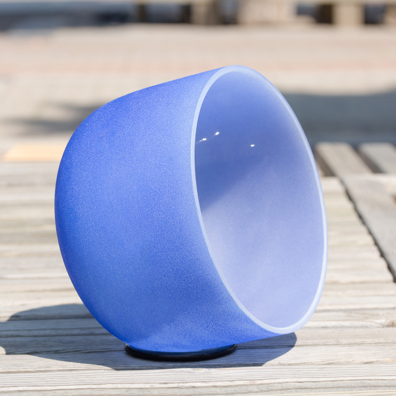 8 Inch Navy Blue Indigo A Note Third Eye Quartz Crystal Singing Bowl - Yoga