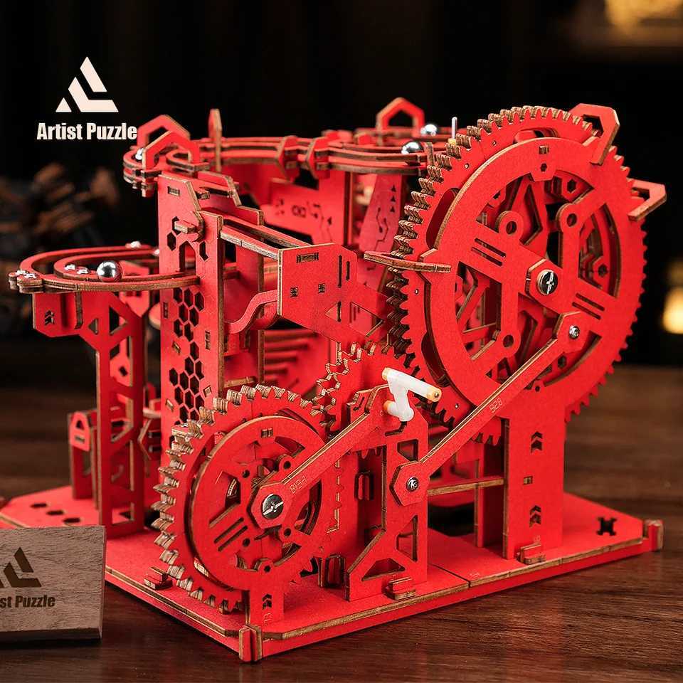 Difficulty Wooden Puzzle 3D Adult DIY Wooden Building Blocks Kit Toys and Wood Marble Run Puzzle Toys Childrens Christmas Gifts W241109