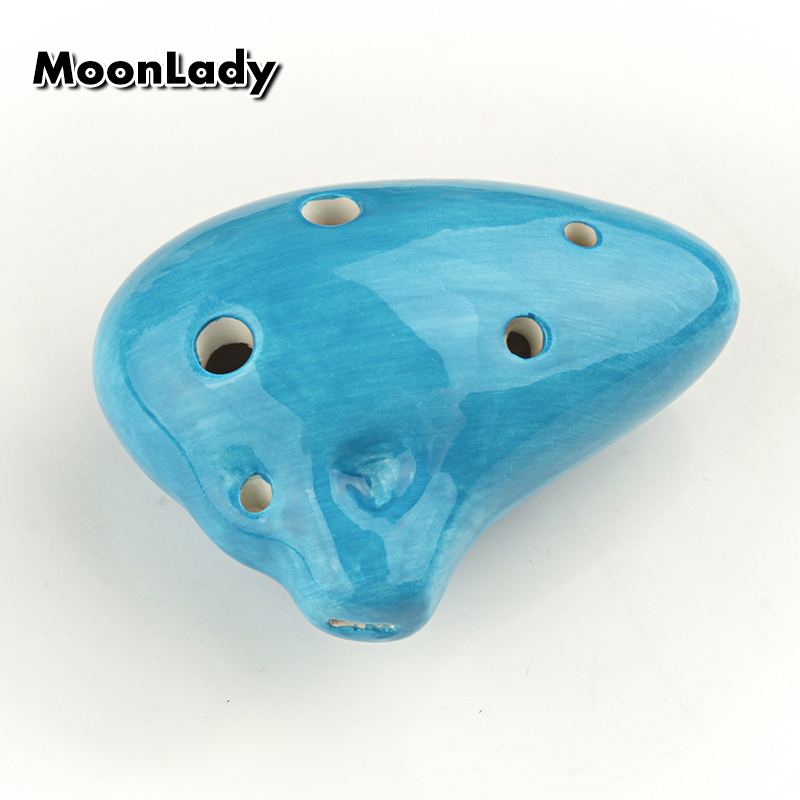 4 Colors Ocarina 6 Hole Submarine Small Ocarina Alto C Tone Beginner Ocarina Tourist Souvenir Teaching Toys Ceramic Pendant