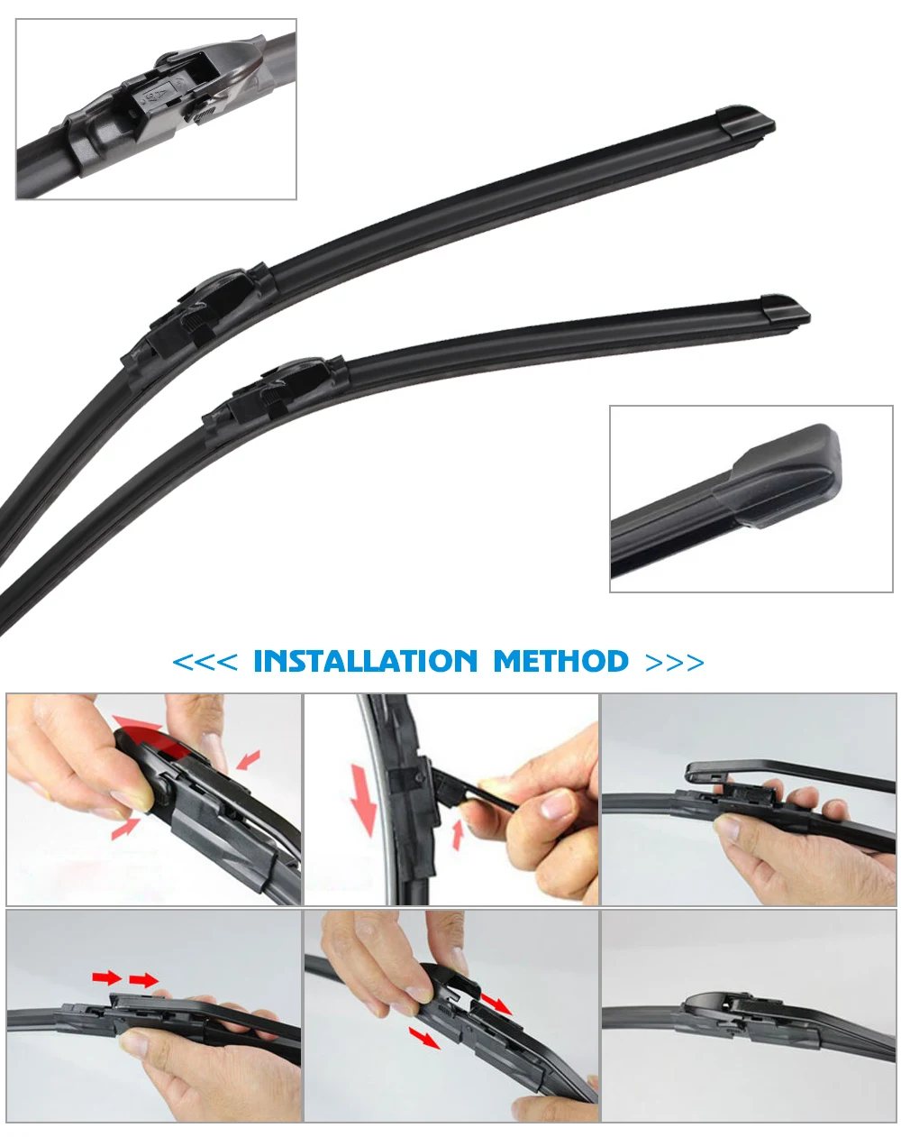 Car Blade For Honda 2025 new Civic 8 European 26"+23R" 2005-2011 Auto Windscreen Windshield Wipers Blades Window Wash Fit U Hook Arm