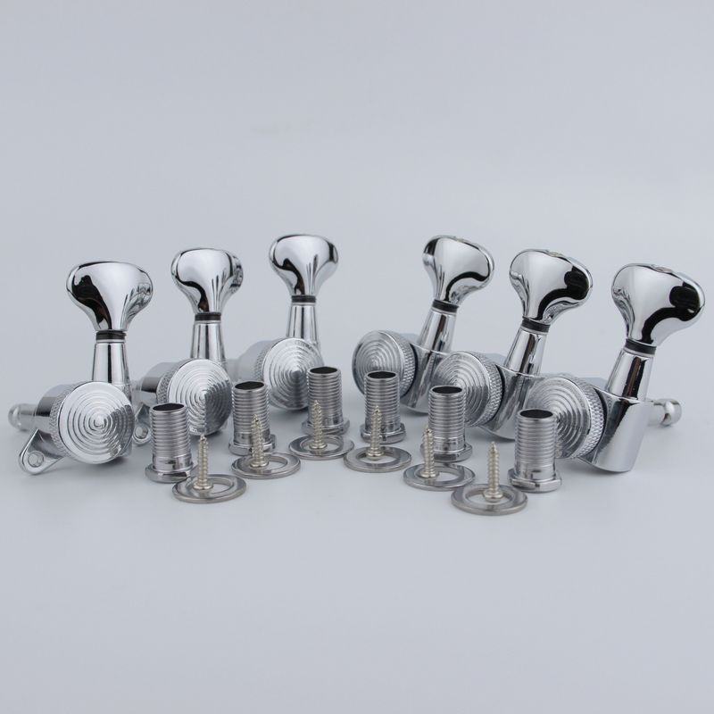 6 PCS Chrome Guitar Locking Tuners Lock String Tuning Key Pegs Machine Heads for Electric Guitars