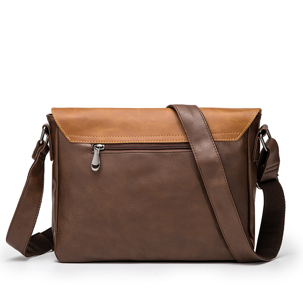 Fashion Men’s Crossbody Bag PU Leather Shoulder Handbag Vintage Male Messenger Bags High Quality Flap Purse Bags for Women