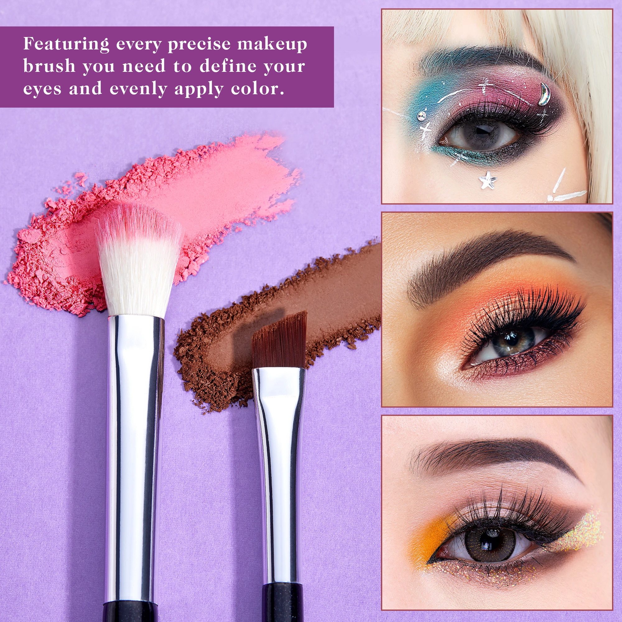 efaea Eye pcs Jessup Brushes set Professional Makeup Set Beauty Shadow Blending Natural synthetic hair Black Sier