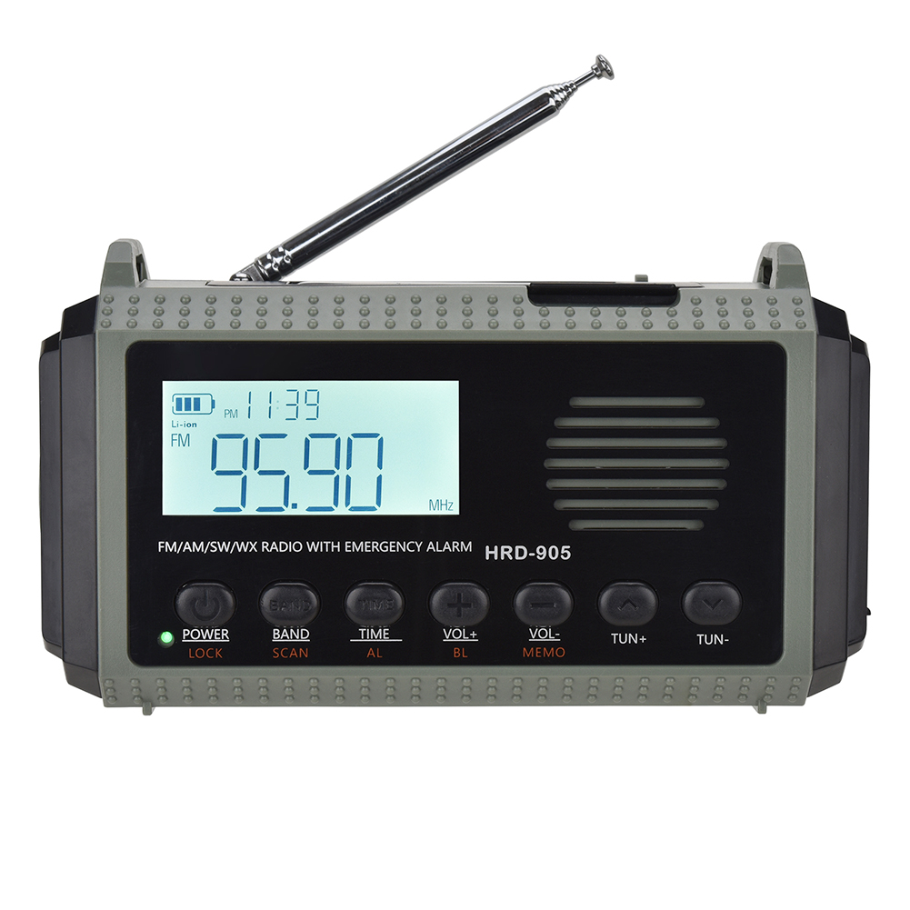 Emergency Radio 10000MAh Solar Hand Crank AM FM SW NOAA Weather Radio 3.5mm Headphone Jack Power Bank SOS Alarm for Outdoor