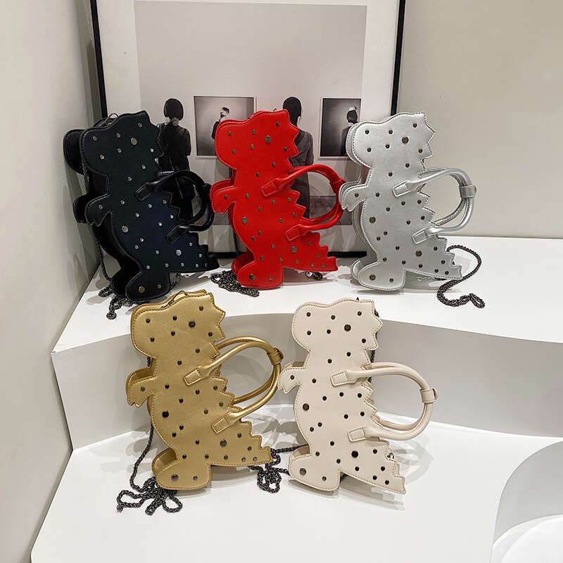 Rivet dinosaur 2024 new fashionable and stylish handbag with the same chain crossbody bag