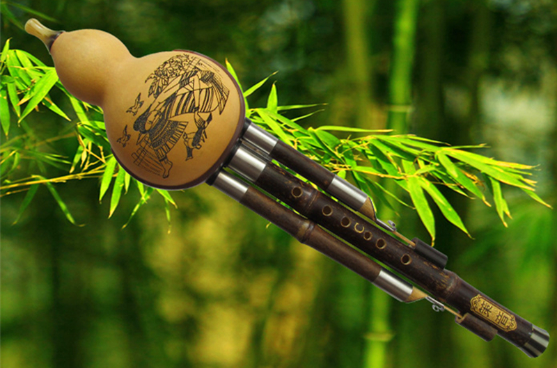 Black Bamboo ThreeTone Hulusi Flute Gourd Flauta Crashproof Calabash Flute Hulusi Folk Instrument Professional Calabash Hulusi