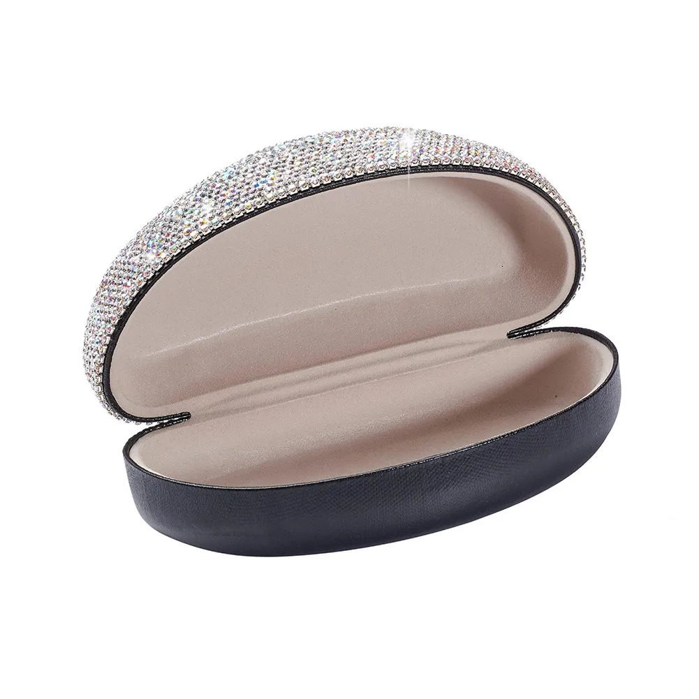 Portable Travel Bling Crystals Decor Sunglasses Hard Case Eyes Glasses Storage Organizer Box 240327