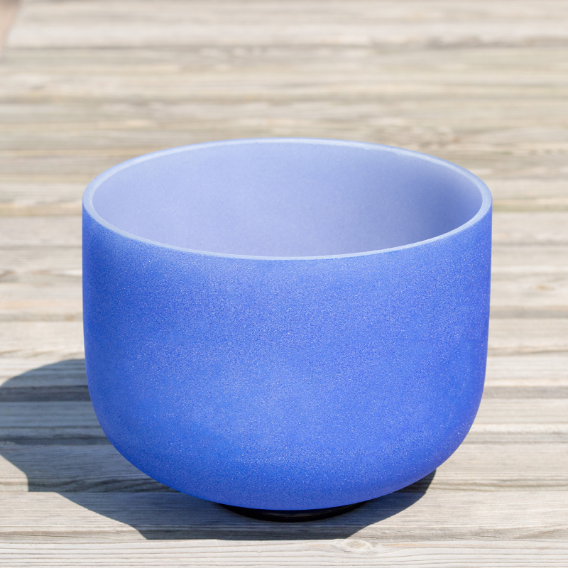 8 Inch Navy Blue Indigo A Note Third Eye Quartz Crystal Singing Bowl - Yoga