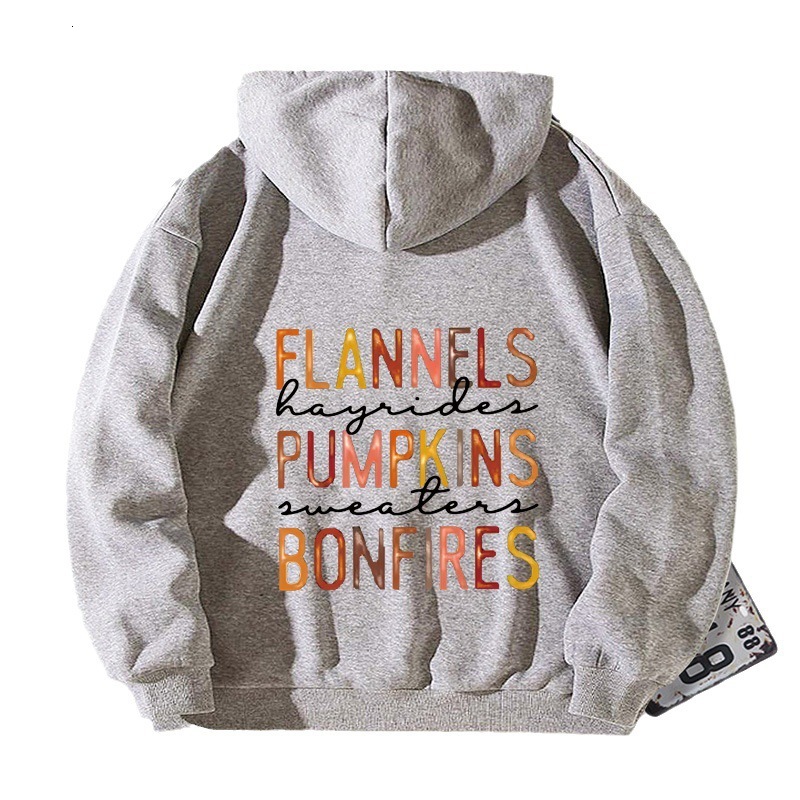 Designer's new autumn winter with fashionable printed lettering and a hooded fleece hoodie for women