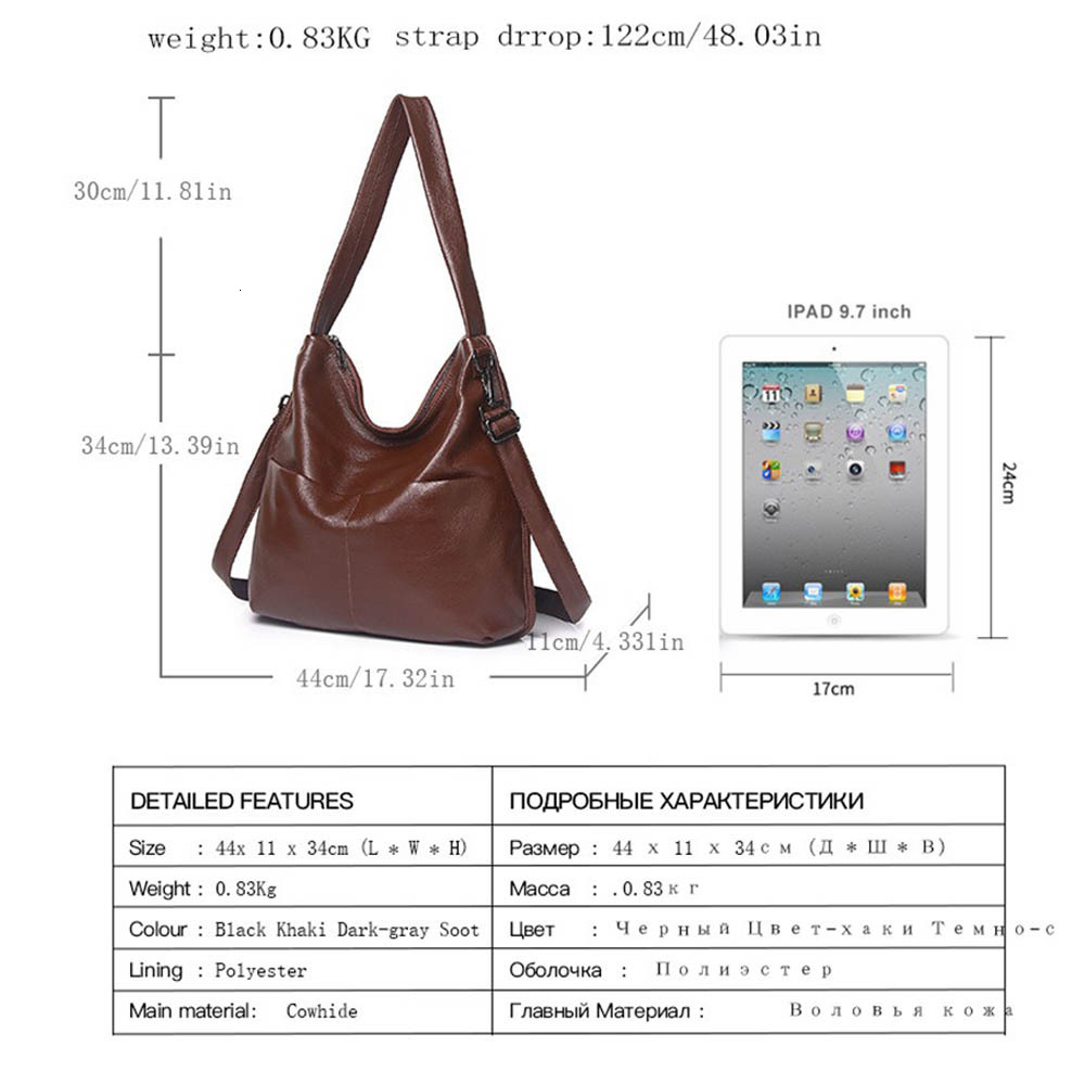 Minimalist Retro Women Handbag Real Cowhide Leather Casual Tote Vintage Lady Shoulder Purses Black Bag New Genuine Leather Zipper Vintage Style BagVoy