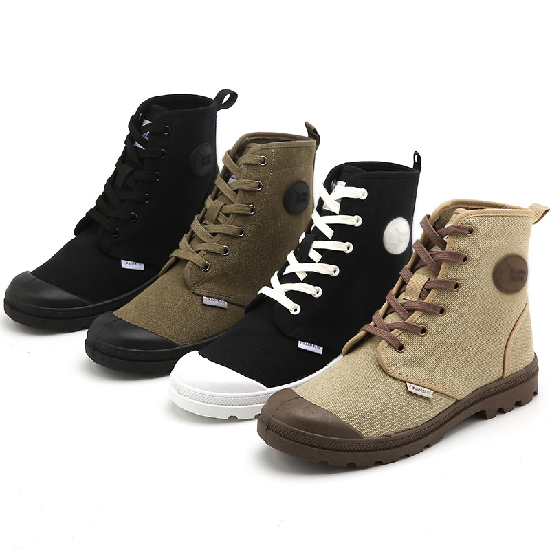 Canvas Men Shoes High Top Ankle Military Tactical Male Boots Casual Men's Sneakers All Seasons Unisex Denim Botas de Mujer eaba 's