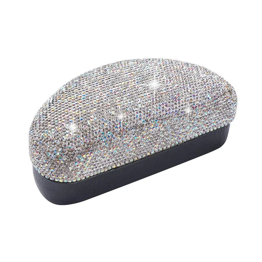Portable Travel Bling Crystals Decor Sunglasses Hard Case Eyes Glasses Storage Organizer Box 240327