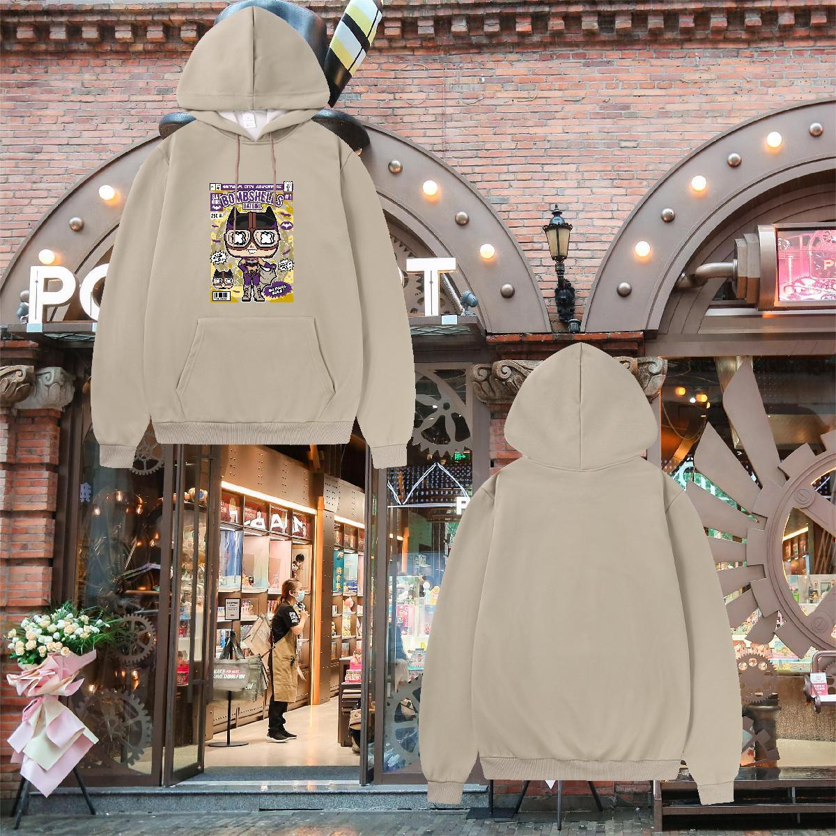 Fashion Casual Hoodie for Men Breathable Long Sleeve Loose Hoodie Pullover Anime Print Clothes Street Casual 350g Cotton