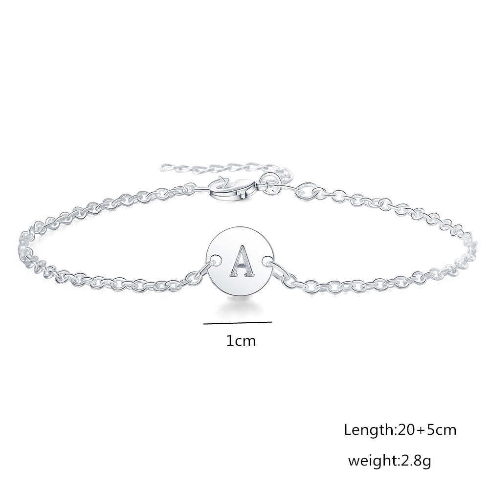 New 925 Sterling Silver Bracelet 26 Letters Exquisite Bracelet For Woman Charm Jewelry Wedding Gift