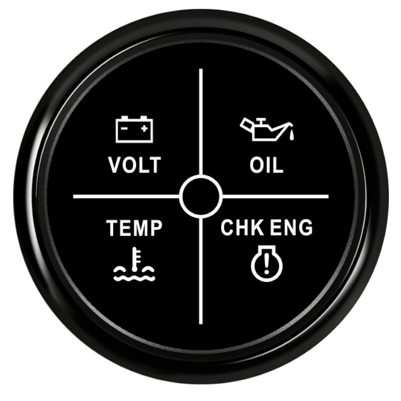 52mm Digital Car Voltmeter Alarm Gauge Meter Oil Pressure Water Temperature Engine Alarm 4LED With Red Backlight 12V/24V