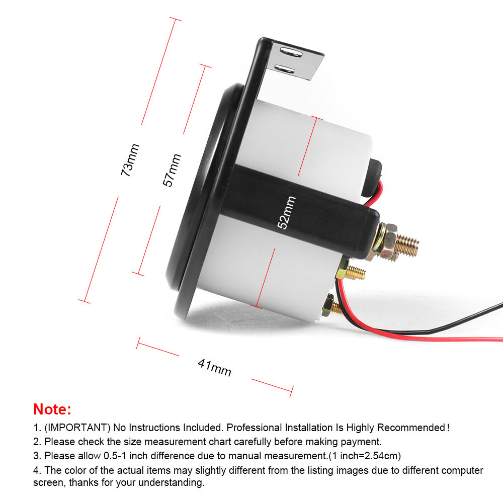 2" 52mm Pointer Water Temperature Gauge 40-120 Celsius /100-250 Fahrenheit With 1/8NPT Water Temp Seal Pipe Sensor Adapter