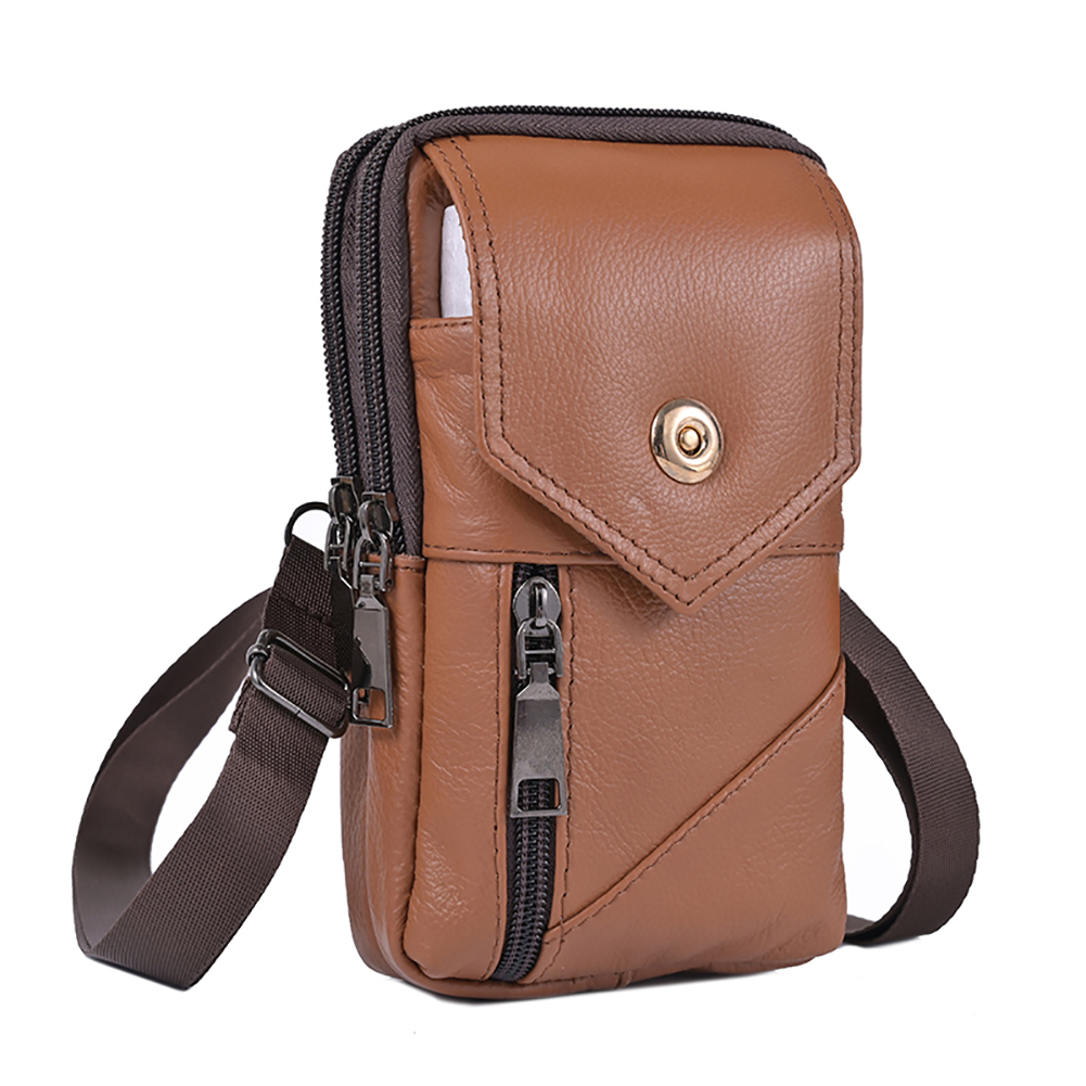 Bag Men Crossbody Stylish Waterproof Leather Simple Shoulder Bag Lightweight Coin Phone Purse Male Travel Outdoor Bag smile