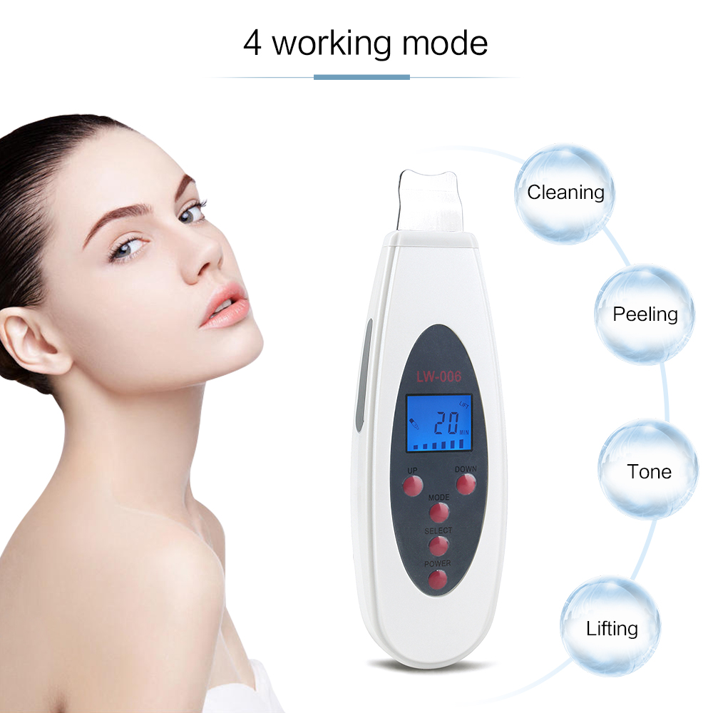 da Cleanser Scrubber Ultrasonic Skin Face Cleansing Acne Removal Pore Peeling Tone Lift ultrasonic Clean Facial Massager
