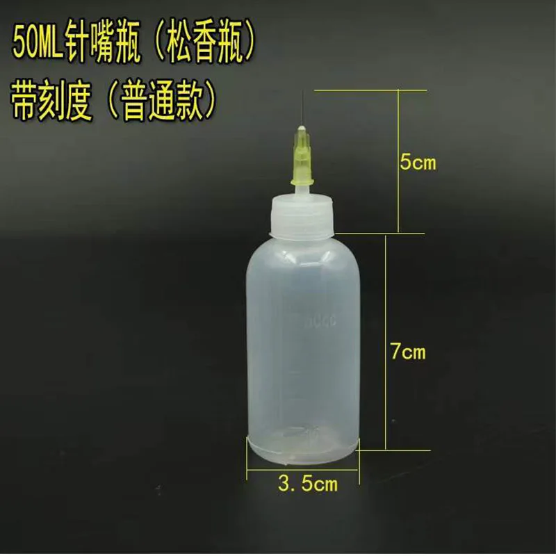 50ml Plastic Liquid Bottle With Needle For Rosin Solder Flux Paste Alcohol 502 Glue Dispenser Drop iPhone Repair Tools
