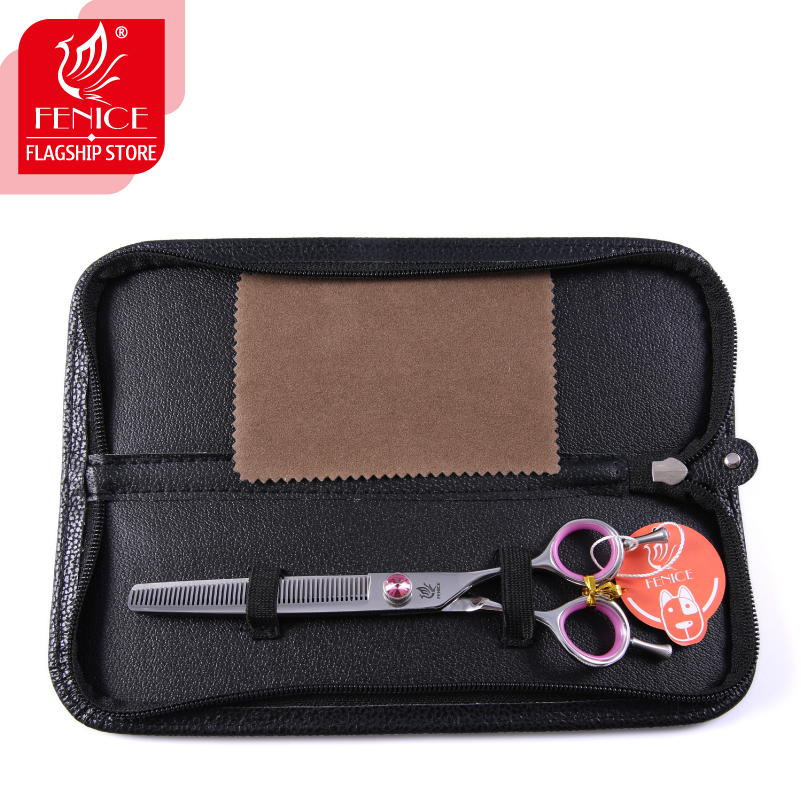 Fenice Professional Japan 440C 6.5 7.0 7.5 inch Pet Dog Grooming Scissors Thinning Shears Thinning Rate 35%