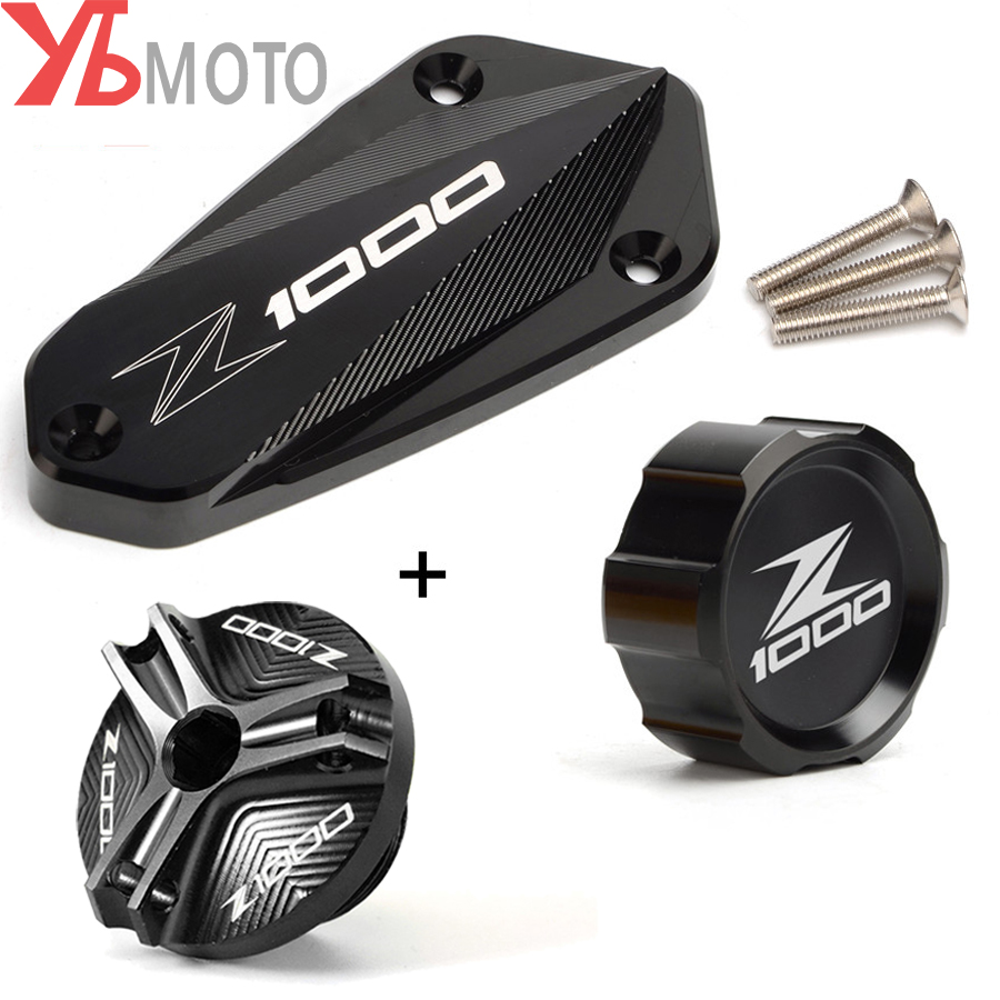 For KAWASAKI Z1000 /R 2011-2019 2020 2021 2022 Motorcycle Accessories Front Rear Brake Fluid Reservoir Cover & Oil Filler Cap