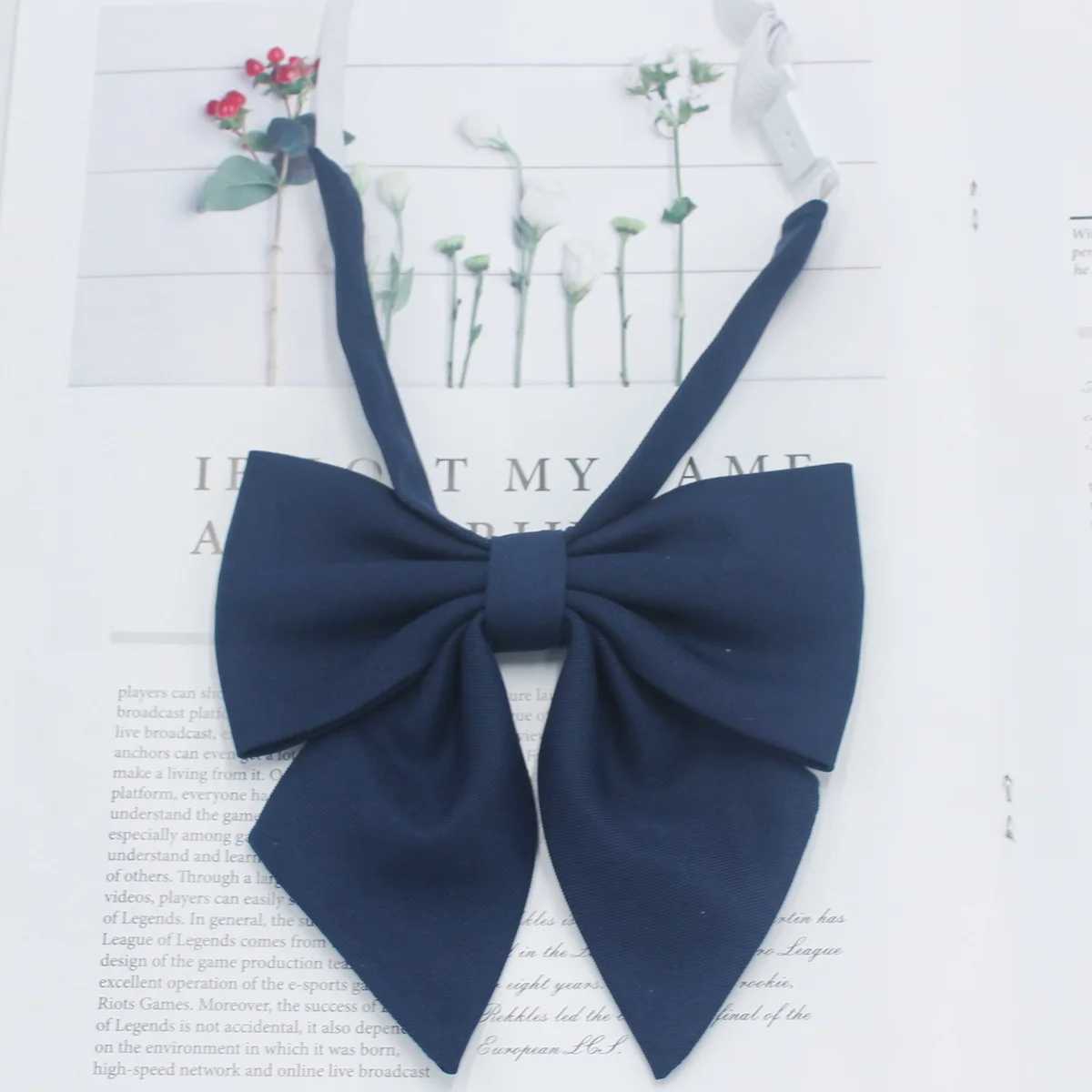 Students Red Solid Bowtie Cotton Bow Tie for Women Uniform Collar Butterfly Cravats Girls Bowties JK Shirt Dr Neck Wear TiesX241109