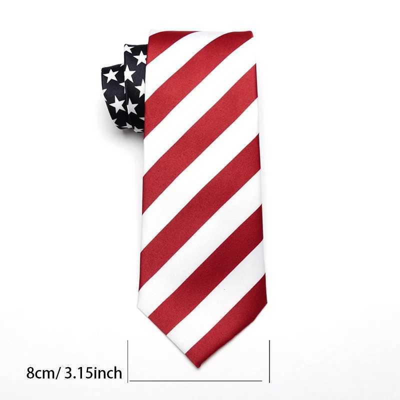 Fashion Classic Artificial Silk Star Striped American Flag Mens Necktie for Man Wedding Performance Tie for Busin Party TiesX241111