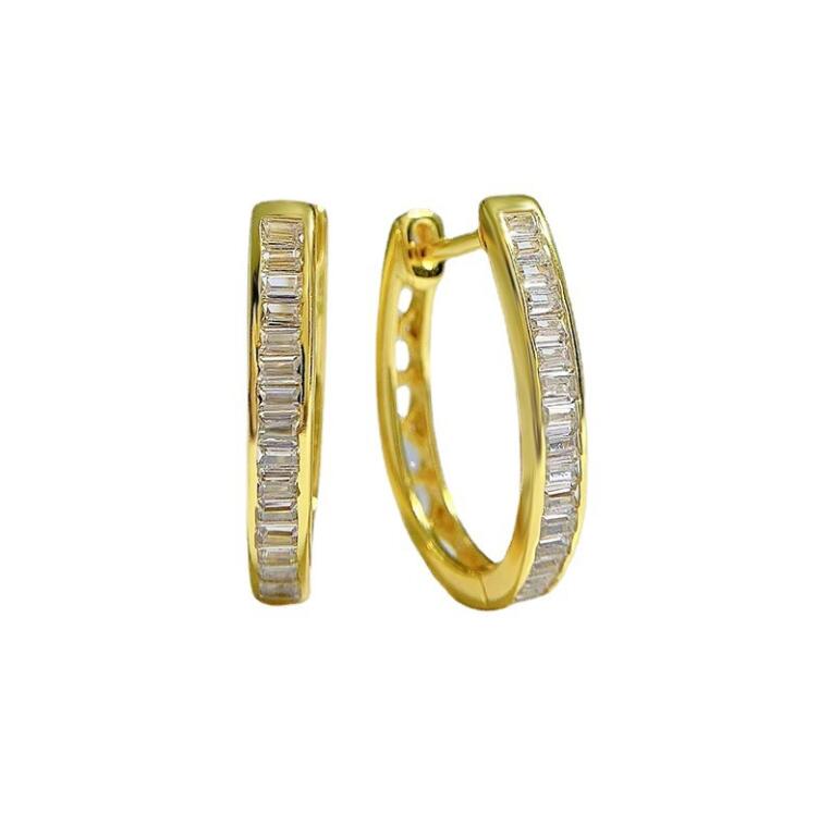 Sterg Sier Clip-On Earrings with Princess Cut Moissanite Dia Gemstones